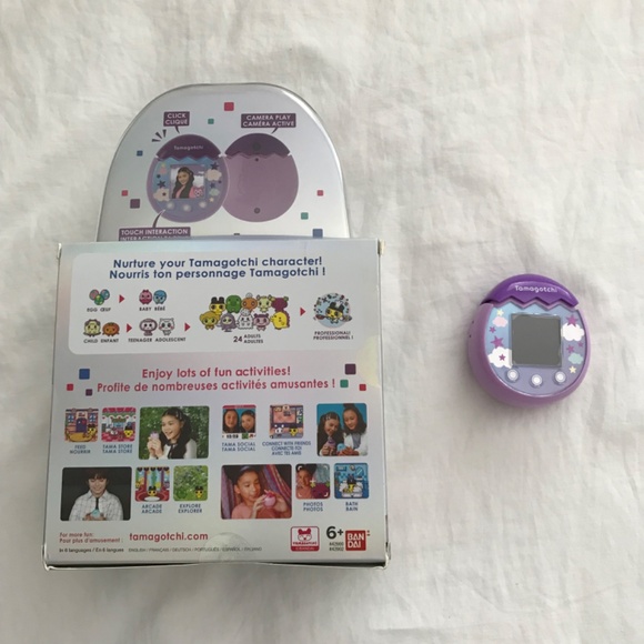 Tamagotchi Pix Camera Purple Sky Blue White Clouds Stars With Screen Protector - Picture 2 of 11
